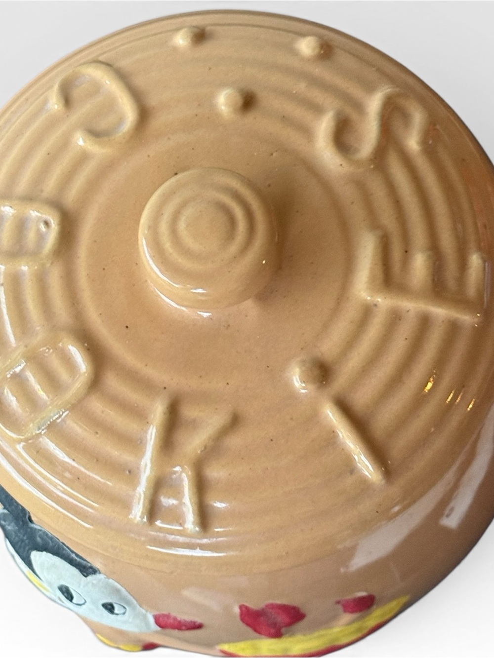 Antique early Walt Disney Prod Mickey Mouse stoneware cookie jar pre-war painted - Picture 3 of 5